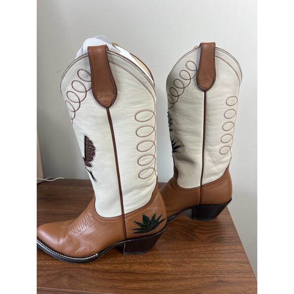Preowned Fraulein Roadrunner Cowboy Almond Shape Toe Calf Leather Boot - Picture 7 of 11
